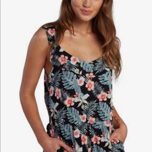 Roxy Temple of Tropics Monstera Print Romper sz Small